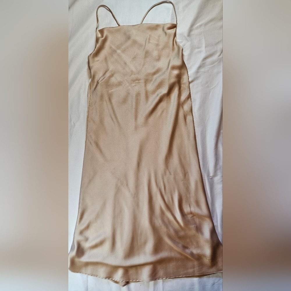 Show Me Your Mumu Womens Cream Thin Strap Midi Length Dress Size Medium